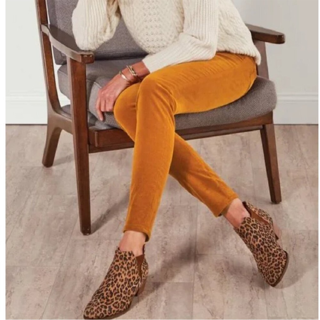 Soft Surroundings Pecan Corduroy High Rise Skinny Ankle Pants 24w